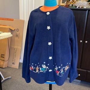 C&B Reindeer Christmas Cardigan – Dark Navy, Size M, NWT 90s flare